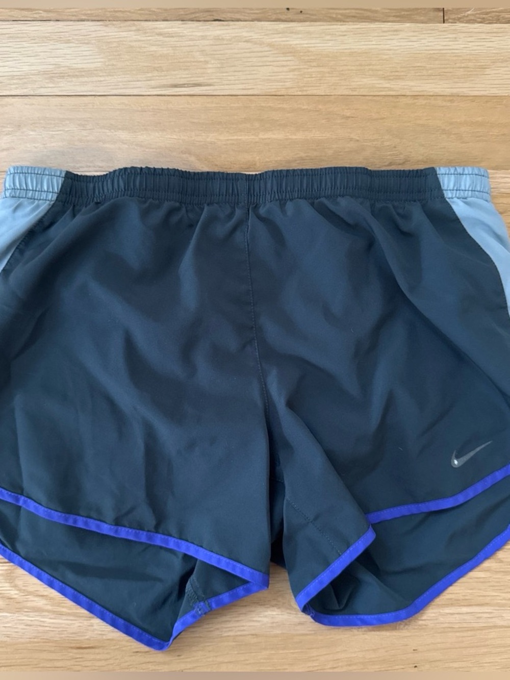 Nike Grey Athletic Shorts with Purple Trim